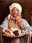 A North African Fruit Vendor by Guiseppe Signorini